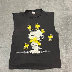 Vintage 1980's Single Stitch Snoopy Woodstock on Flirt Tag Cut off, Hole, USA SM